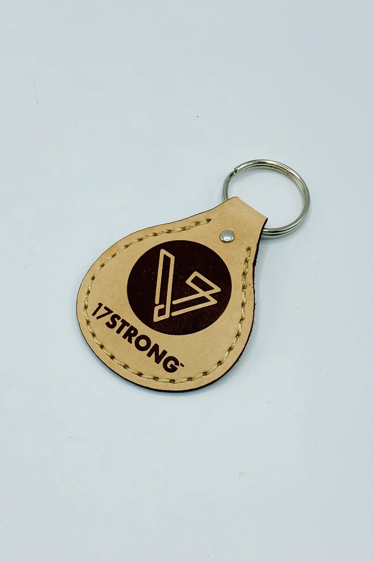 Leather Key Chain - Natural Logo