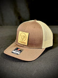 Trucker Hat - Split Brown/Khaki - Square Patch