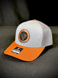 Trucker Hat - Tri Color Heather Grey/Charcoal/Orange - Copper Patch