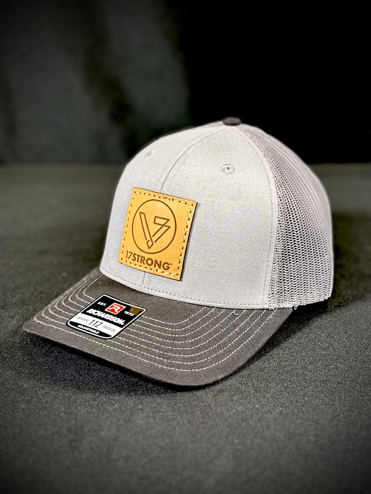 Trucker Hat - Tri Color Grey/Charcoal/Black - Square Patch